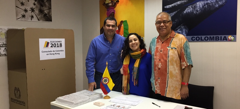 Consulado de Colombia en Hong Kong inició la jornada final del proceso electoral en el exterior para Congreso y consultas interpartidistas 2018