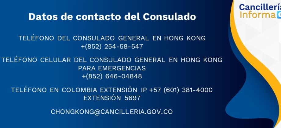 Datos de contacto del Consulado