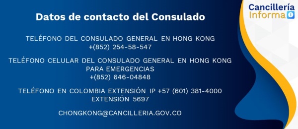 Datos de contacto del Consulado